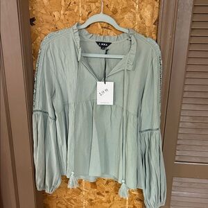 J. HNA Sage Green Blouse for Women